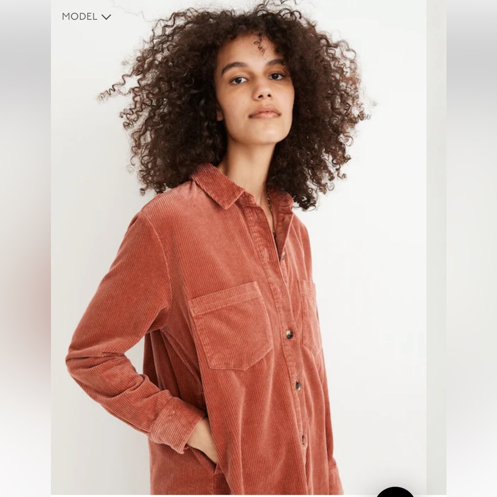Madewell Rust Corduroy Shirt